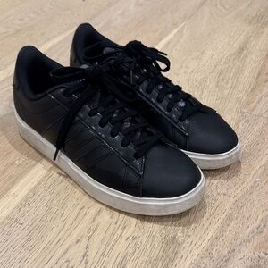 adidas Grand court 2.0Black Low-Top Leather-Style Sneakers